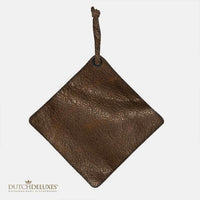 Dutchdeluxes - Leather - Unique - High-quality - Pot Holder - Heat Resistant up to 240°C - 1 piece - Dark Brown