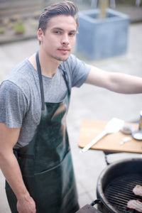 Apron | Metallic Green/Black bbq style