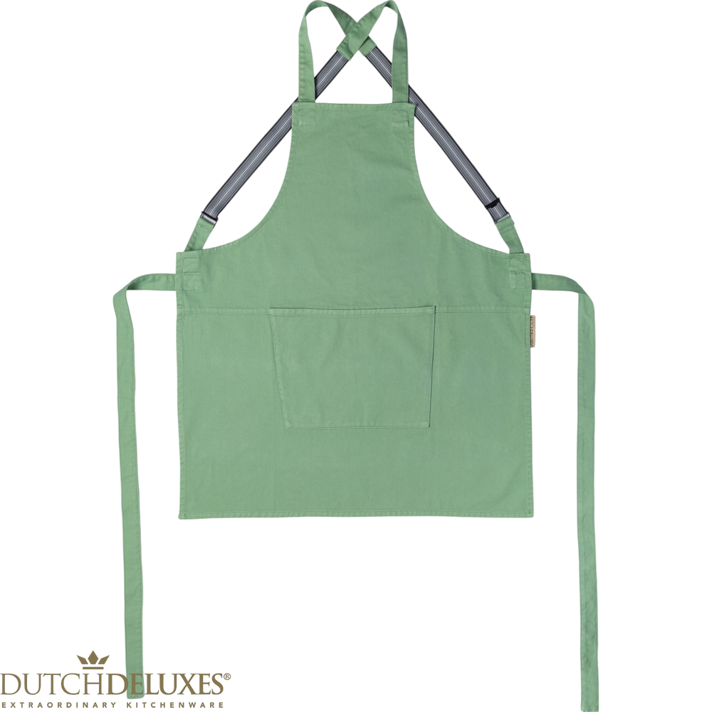 Dutchdeluxes - Handcrafted - Hospitality - Kitchen apron - Suspender Canvas - Easy wear - Fern Green