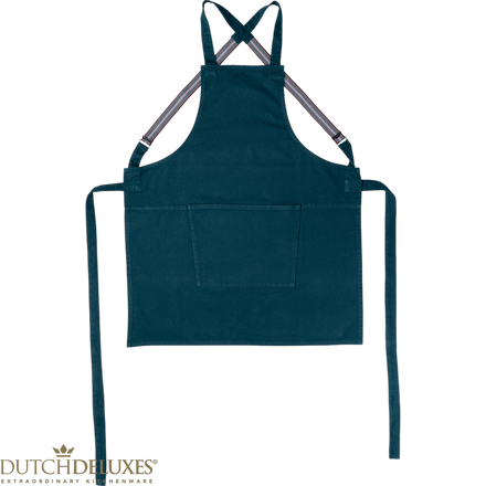 Dutchdeluxes - Handcrafted - Hospitality - Kitchen apron - Suspender Canvas - Easy wear - Forest Green