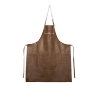 Dutchdeluxes - Luxury - Full grain leather - Apron with zipper style - Hospitality apron - High quality - Taupe