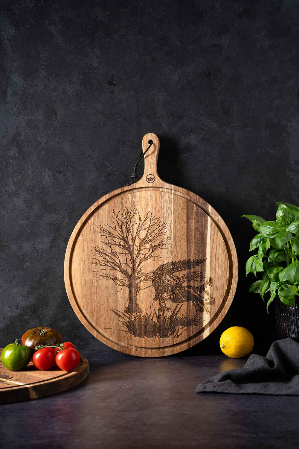 Bread Board Acacia Round Medium Tattoo EARTH