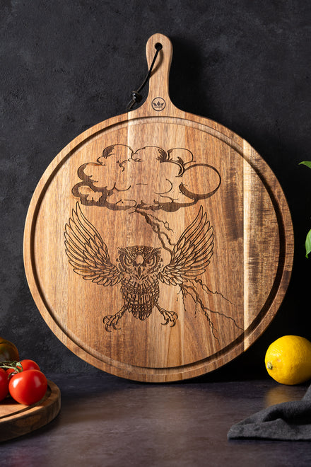 Dutchdeluxes Tattoo boards acacia Air- Cutting board - Serving board - Medium