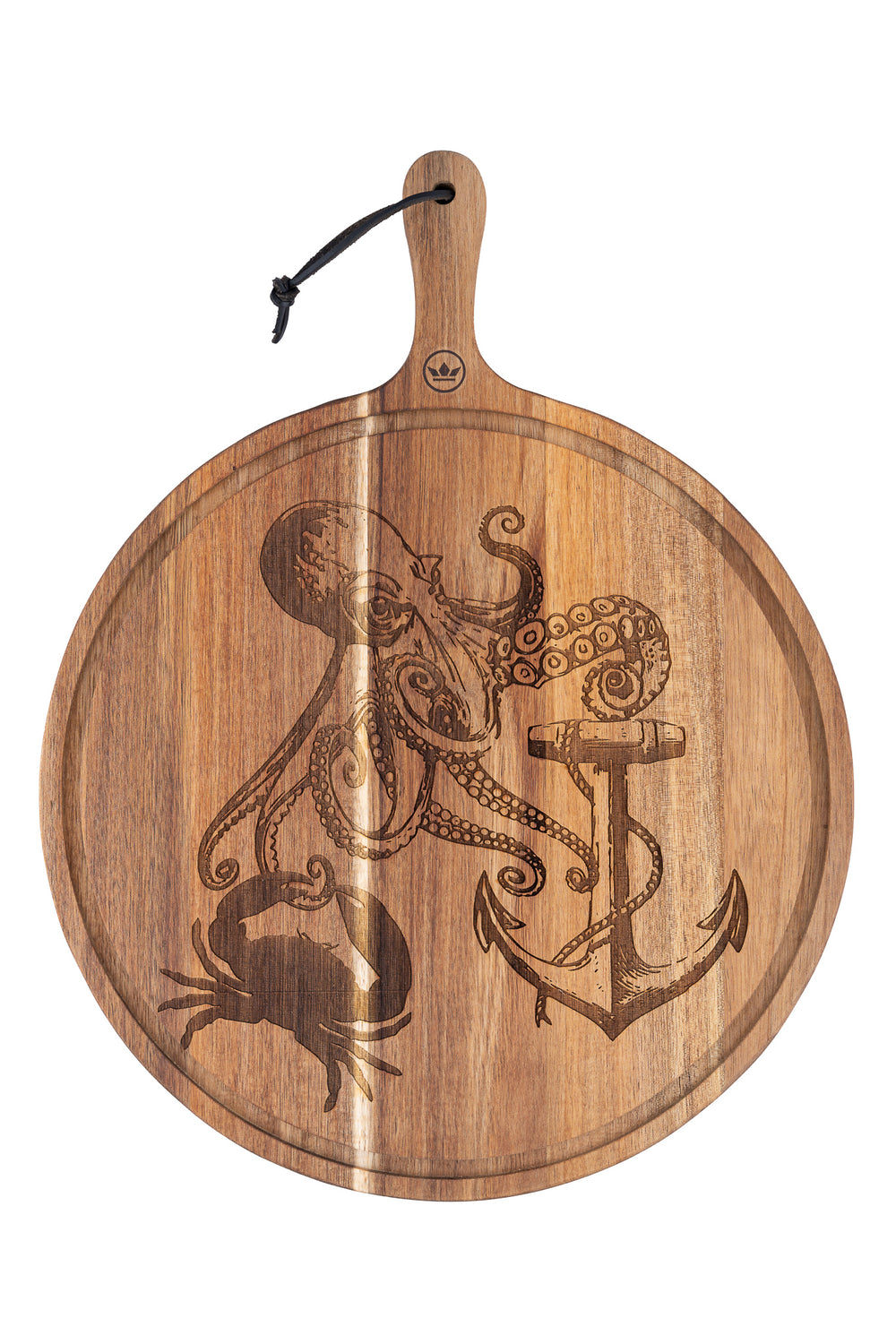 Bread Board Acacia Round Medium Tattoo WATER