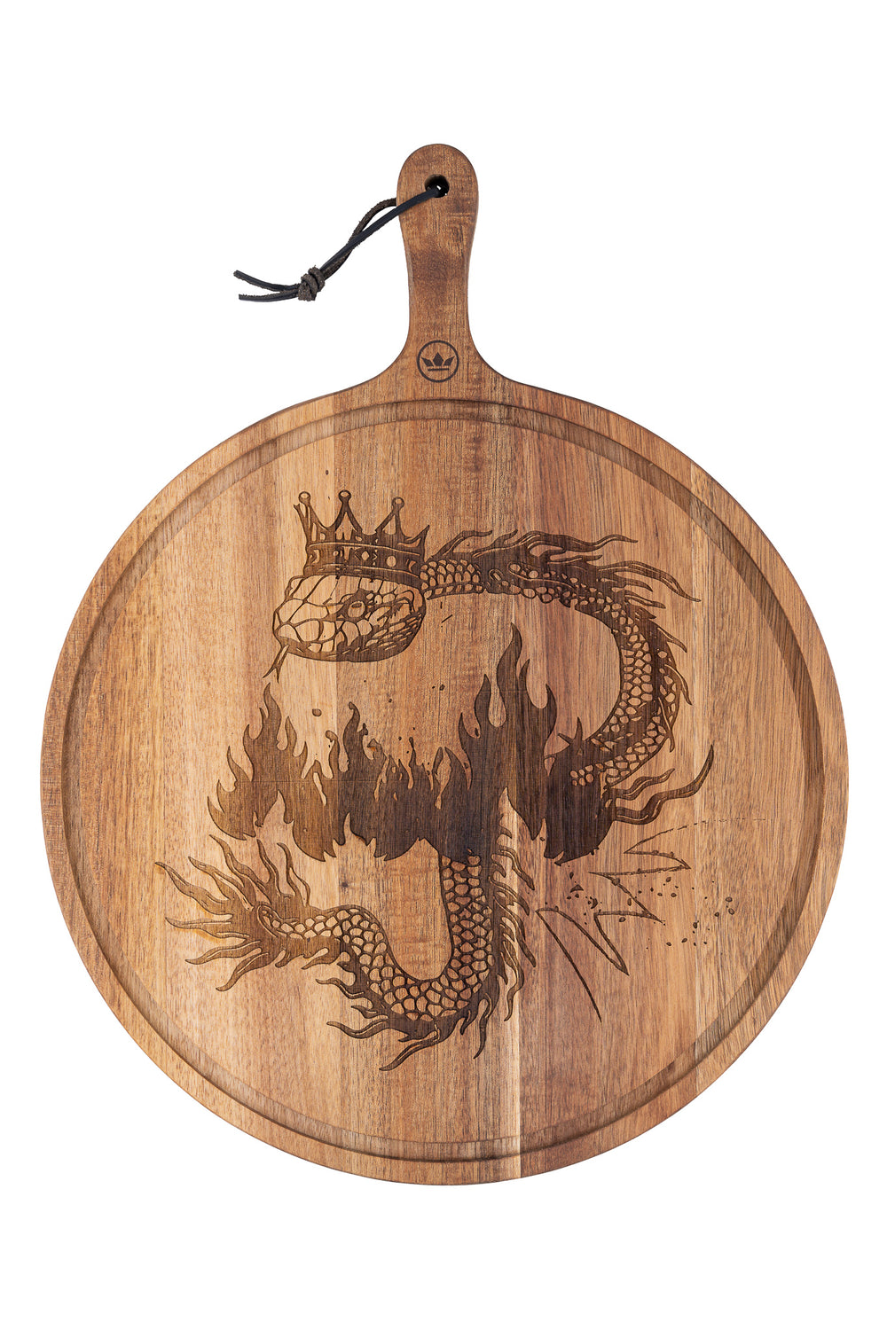 Bread Board Acacia Round Medium Tattoo FIRE