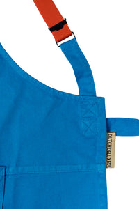 Dutchdeluxes - Handcrafted - Hospitality - Kitchen apron - Suspender Style - Denim - Easy wear - Azure Blue