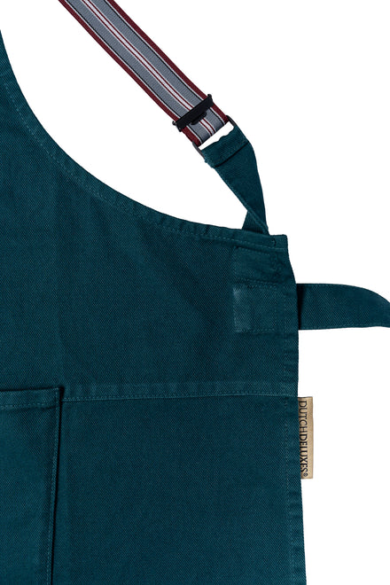 Dutchdeluxes - Handcrafted - Hospitality - Kitchen apron - Suspender Canvas - Easy wear - Forest Green