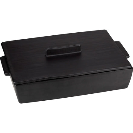 Dutchdeluxes - Luxury - Ceramic - Casserole with lid - Includes cork trivet - Black